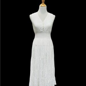 Vintage The Limited White Sleeveless Maxi Dress